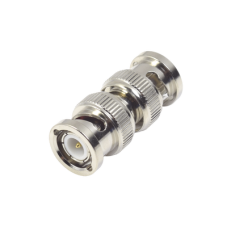 Adaptador en Línea Tipo Barril para 50 Ohm, de Conector BNC Macho a BNC Macho, Níquel/ Oro/ Teflón.