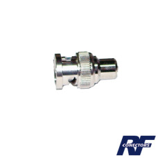 Adaptador de BNC Macho a RCA Hembra, Fono para Aplicaciones de Audio/Video, Niquel/Oro/Delrin.