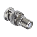 Adaptador en Linea para Video, de Conector BNC Macho a F Hembra, 50 Ohm, Níquel/Oro/Teflón.