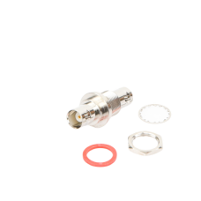 Adaptador Doble BNC Hembra para Chasis, Hermético y de Montaje en D-Plano, Níquel/ Oro/ Delrin. Adaptador Doble BNC Hembra para Chasis, Hermético y de Montaje en D-Plano, Níquel/ Oro/ Delrin.