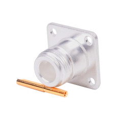 Conector N Hembra, montaje con 4 perforaciones a 18 mm