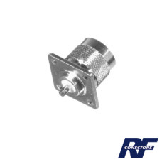 Conector N Macho, para montaje en panel con 4 perforaciones a 18 mm.