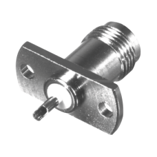 Conector TNC Hembra para Chasis de 2 Perforaciones de 18 mm, Terminal Soldable, Níquel/ Oro/ Teflón. Conector TNC Hembra para Chasis de 2 Perforaciones de 18 mm, Terminal Soldable, Níquel/ Oro/ Teflón.