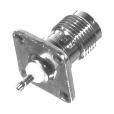 Conector TNC Hembra para Chasis de 4 Perforaciones de 13 mm, Contacto-Berilio Cobre Soldable, Níquel/ Oro/ Teflón. Conector TNC Hembra para Chasis de 4 Perforaciones de 13 mm, Contacto-Berilio Cobre Soldable, Níquel/ Oro/ Teflón.