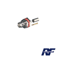 Conector TNC Hembra Hermético, montaje Trasero, D plano. Conector TNC Hembra Hermético, montaje Trasero, D plano.
