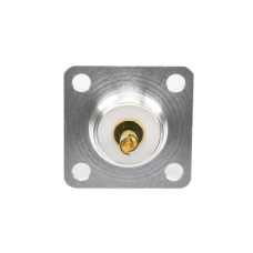  Conector UHF Hembra (SO-239) para Montaje de Chasis con 4 Hoyos a 18 mm, Terminal Soldable, Plata/ Oro/ Teflón.