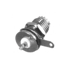 Conector Mini UHF Hembra para Chasis de Montaje Trasero en Tipo D-Plano, Níquel/ Plata/ Teflón