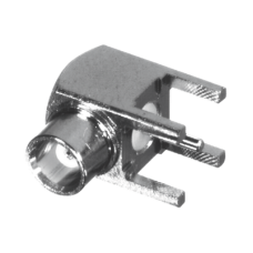Conector MCX Hembra en Ángulo Recto para Montaje en PCB, Oro/ Oro/ Teflón.