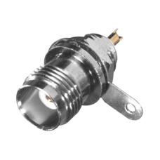 Conector TNC Hembra de Rosca Izquierda para Panel Frontal, Níquel/ Oro/ Teflón. Conector TNC Hembra de Rosca Izquierda para Panel Frontal, Níquel/ Oro/ Teflón.