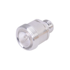 Adaptador en Línea de Conector DIN 7-16 Hembra a N Hembra, Plata / Plata / Teflón.