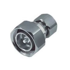 Adaptador en Línea de Conector DIN 7-16 Macho a 4.3-10 Macho, Bronce Blanco/ Plata/ Teflón.