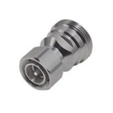 Adaptador en Línea de Conector DIN 7-16 Hembra a 4.3-10 Macho, Bronce Blanco/ Plata/ Teflón.