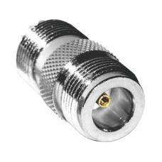 Adaptador en Línea de Conector N Hembra a UHF Hembra (SO-239), Plata/ Oro/ Teflón.