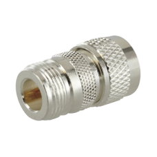 Adaptador en Línea de Conector N Hembra a UHF Macho (PL-259), Plata/ Oro/ Teflón.