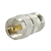Adaptador en Línea de Conector N Hembra a UHF Macho (PL-259), Plata/ Oro/ Teflón.