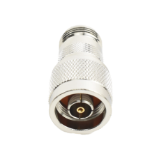 Adaptador en Línea, de Conector N Macho Inverso a N Hembra, Níquel/ Oro/ Teflón.