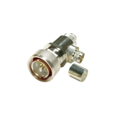 Conector DIN 7-16 Macho tipo COMBO, Recto o Ángulo Recto, de Anillo para LMR-600, Plata/ Plata/ Teflón.