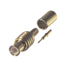Conector MCX Macho en Línea, de Anillo Plegable en Cable RG-174/U, Oro/ Oro/ Teflón.
