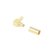Conector MMCX Macho en A/R de Anillo Plegable para RG-174/U, BELDEN 8216, Oro/ Oro/ Teflón.