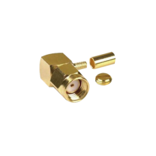 Conector SMA Macho Inverso en Ángulo Recto, Anillo Plegable/ RG-174/U, BELDEN 8216, Oro/ Oro/ Teflón. Conector SMA Macho Inverso en Ángulo Recto, Anillo Plegable/ RG-174/U, BELDEN 8216, Oro/ Oro/ Teflón.