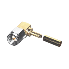 Conector SMA Macho en Ángulo Recto Para RG-174/U, Grupo B, Tuerca de Acoplamiento de Acero Inoxidable Oro/ Oro/ Teflón. Conector SMA Macho en Ángulo Recto Para RG-174/U, Grupo B, Tuerca de Acoplamiento de Acero Inoxidable Oro/ Oro/ Teflón.