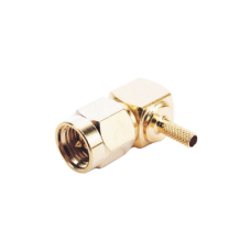 Conector SMA Macho en Ángulo Recto Para RG-174/U, Grupo B, Oro/ Oro/ Teflón. Conector SMA Macho en Ángulo Recto Para RG-174/U, Grupo B, Oro/ Oro/ Teflón.