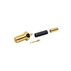 Conector SMA Hembra de Anillo Plegable para Cables RG-174/U, 8216, Oro/ Oro/ Teflón.