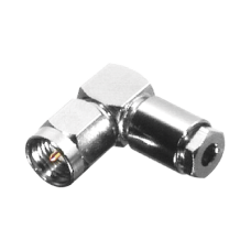 Conector SMA Macho en Ángulo Recto, de Rosca para RG-174/U, Grupo B, Níquel/ Oro/ Teflón.​ Conector SMA Macho en Ángulo Recto, de Rosca para RG-174/U, Grupo B, Níquel/ Oro/ Teflón.​