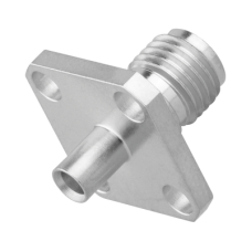 Conector SMA Hembra, 4 Hoyos en Panel de 13 mm, Soldable en Cable Semi-Rígido de 0.047 Conector SMA Hembra, 4 Hoyos en Panel de 13 mm, Soldable en Cable Semi-Rígido de 0.047