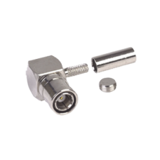 Conector SMB Macho (Plug) en A/R (Pin Hembra), de Anillo Plegable para RG-174/U, Níquel/ Oro/ Teflón.​ Conector SMB Macho (Plug) en A/R (Pin Hembra), de Anillo Plegable para RG-174/U, Níquel/ Oro/ Teflón.​