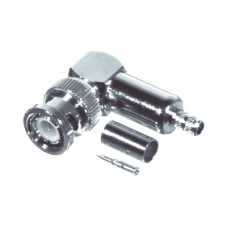 Conector BNC Macho en Ángulo Recto, Anillo Plegable / RG-58/U, RG-142/U, Niquel /Oro /Teflón. Conector BNC Macho en Ángulo Recto, Anillo Plegable / RG-58/U, RG-142/U, Niquel /Oro /Teflón.