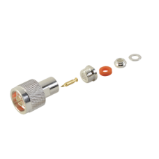 Conector N Macho de Rosca para RG-58/U, RG-142/U, Plata/ Oro/ Teflón.
