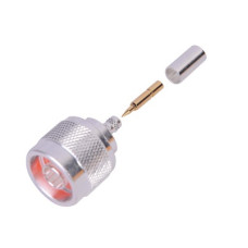 Conector N Macho de Anillo Plegable para Cable LP-195, RG-58/U, Plata/ Oro/ Teflón. Conector N Macho de Anillo Plegable para Cable LP-195, RG-58/U, Plata/ Oro/ Teflón.