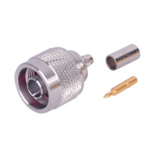 Conector N macho de anillo plegable para cables RG-58/U, RG-142/U.