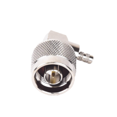 Conector N Macho en A/R de Anillo Plegable para Cables LP-195, LP-142, RG-58/U, RG-142/U, Niquel/ Oro/ Teflón.
