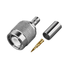 Conector TNC Macho de Anillo Plegable para Cables RG-142/U, Grupo C1, Bronce Blanco/ Oro/ Teflón.