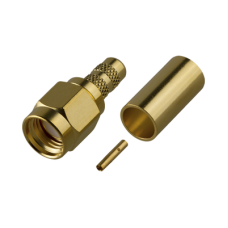 Conector SMA Macho Inverso de Anillo Plegable para cables 8240, RG-58/U, Oro/ Oro/ Teflón.