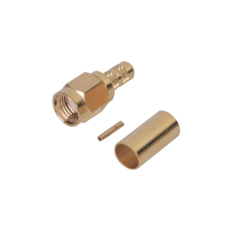 Conector SMA Macho Inverso de anillo plegable para cable RG-142/U, Oro/Oro/Teflon.