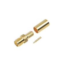 Conector SMA hembra inverso de anillo plegable para cable RG-58/U, Oro/ Oro Teflón.