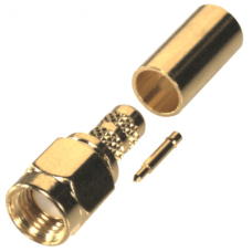 Conector SMA Macho de Anillo Plegable para Cable RG-58/U, Oro/Oro/Teflón.