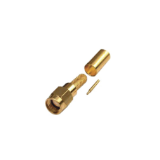Conector SMA Macho de Anillo Plegable para Cables RG-142/U, LMR-195, Oro/Oro/Teflón.