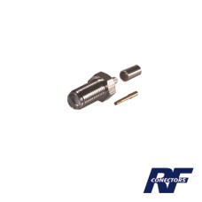 Conector SMA Hembra de Anillo Plegable para Cable RG-58/U, Niquel/ Oro / Teflón.