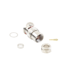 Conector BNC Macho de Rosca para Ensamblar en Cable RG-59/U, Níquel/ Oro/ Teflón.