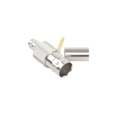 Conector BNC Hembra, 75 Ohm, Anillo Plegable, para RG-59/U, Níquel/ Oro/ Delrin.