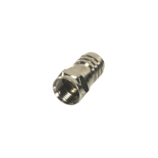 Conector F Macho Plegable para Cable Coaxial RG-59/U, Níquel / Níquel /Polietileno.