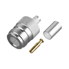 Conector N Hembra de Anillo Plegable para Cable PROFLEX ó Grupo P, Plata/ Oro/ Teflón. Conector N Hembra de Anillo Plegable para Cable PROFLEX ó Grupo P, Plata/ Oro/ Teflón.