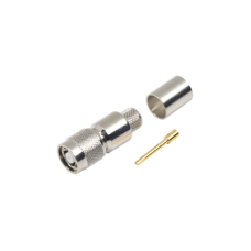Conector TNC Macho Inverso, Anillo Plegable para ensamblar en cables RG-8/U, LMR-400, Niquel, Oro, Teflón