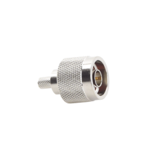 Conector N Macho, Anillo Plegable y Pin Cautivo para RG-8/X, 9258, LMR-240, Níquel/ Oro/ Teflón.