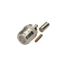 Conector N Hembra, de Anillo Plegable para Cables LMR-240, RG-8/X, 9258, Niquel/Oro/Teflón.