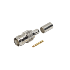 Conector TNC Hembra de Anillo Plegable para Cables RG-8/X, LMR-240, Grupo X, Níquel/ Oro/ Delrin.